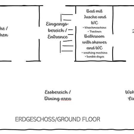 - 2ez 1dz - 2 Bäder - Ruhig Gelegen - Garten, Küche, Wlan, Parken, Self-check-in, Ventilator- Nahe Schwerin Unesco *